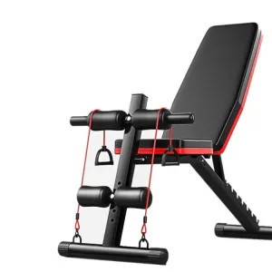 189-1 Standard Edition Household Folding Multifunctional Dumbbell Bench Sit-up Bench Weightlifting Bed with Pull Rope