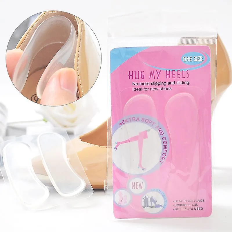 1pair Transparent Silicone CUShion Inserts For Women Heel Grips And Shock Absorbing Pads Pain Relief Bunion CallUS Foot Care Protector Fa0618