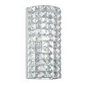 2 Light Polished Chrome Crystal Sconce Draped In Clear Hand Cut Crystal - C193-802-CH-CL-MWP