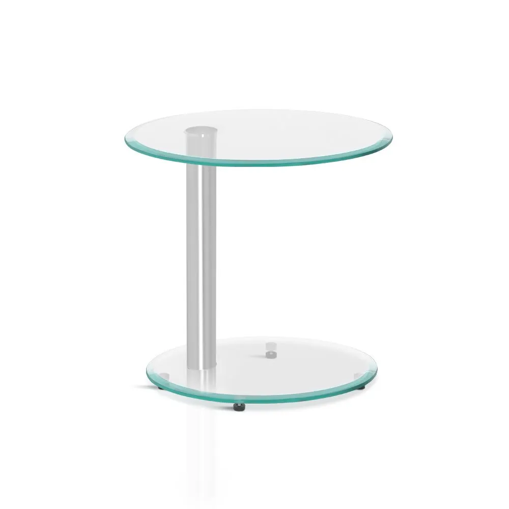 2 Tier Glass Side Table