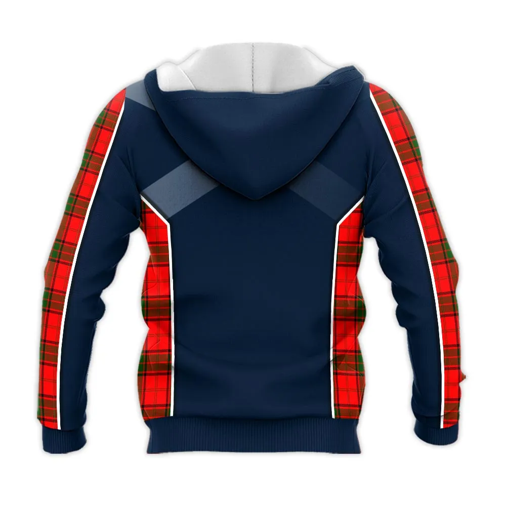 Adair Tartan Knitted Hoodie with Family Crest and Scottish Thistle Vibes Sport Style