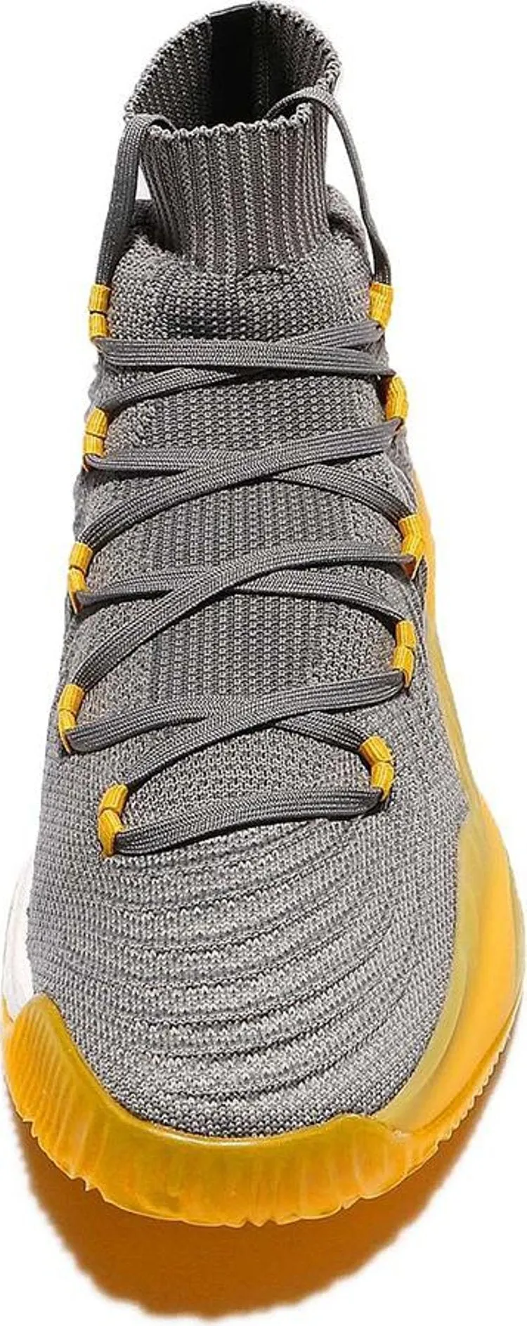 Adidas Crazy Explosive 2017 Primeknit 'Grey Yellow' Sneakers, Gray