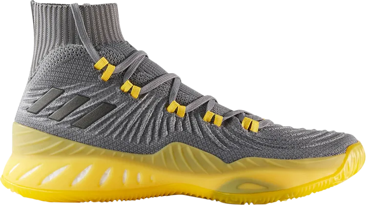 Adidas Crazy Explosive 2017 Primeknit 'Grey Yellow' Sneakers, Gray