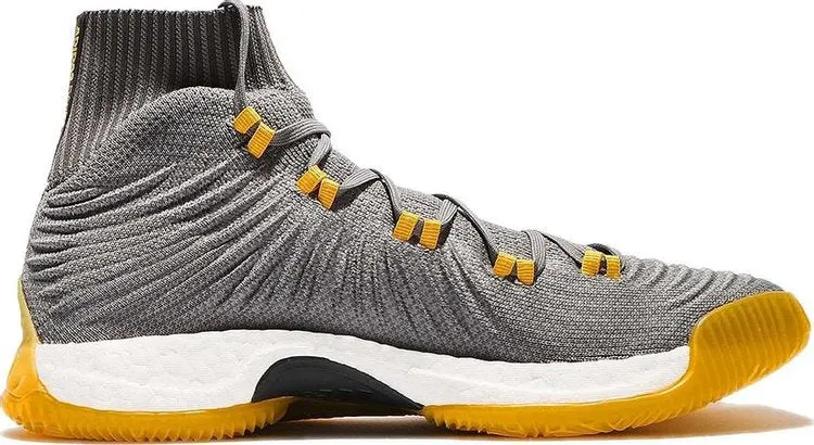 Adidas Crazy Explosive 2017 Primeknit 'Grey Yellow' Sneakers, Gray