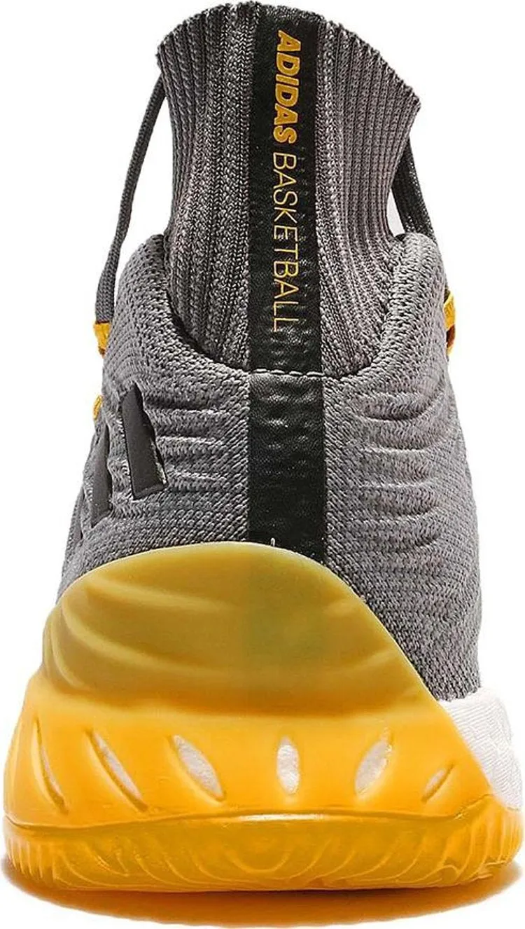 Adidas Crazy Explosive 2017 Primeknit 'Grey Yellow' Sneakers, Gray