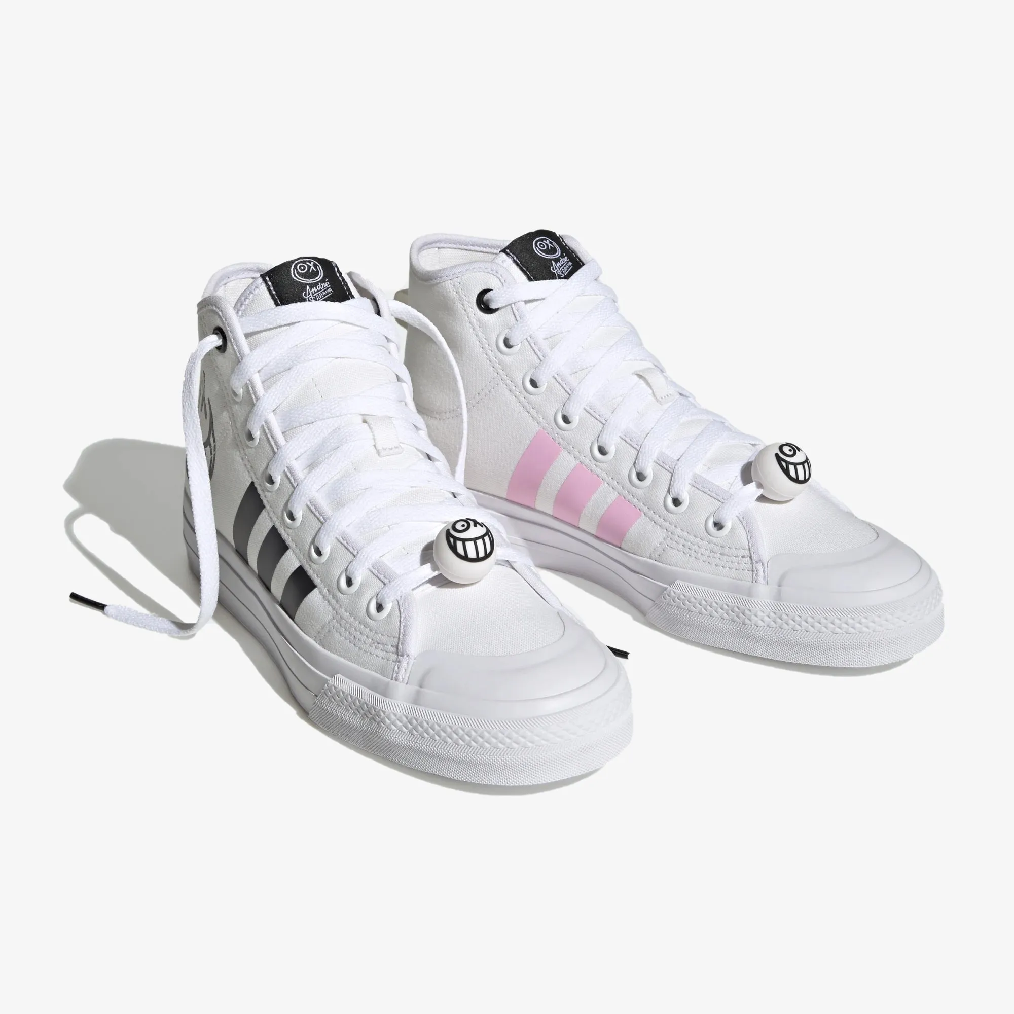 Adidas Originals | NIZZA HIGH RF X ANDRÉ SARAIVA  { SEMI PINK GLOW/CORE BLACK/CLOUD WHITE