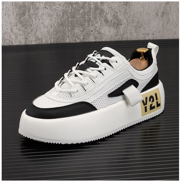 Advbridge Breathable Leather Men Casual Shoes Hip Hop sports shoes Height Increasing shoes Zapatillas Hombre