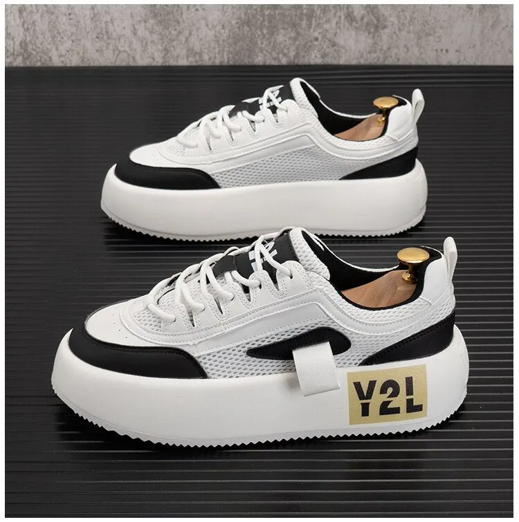 Advbridge Breathable Leather Men Casual Shoes Hip Hop sports shoes Height Increasing shoes Zapatillas Hombre