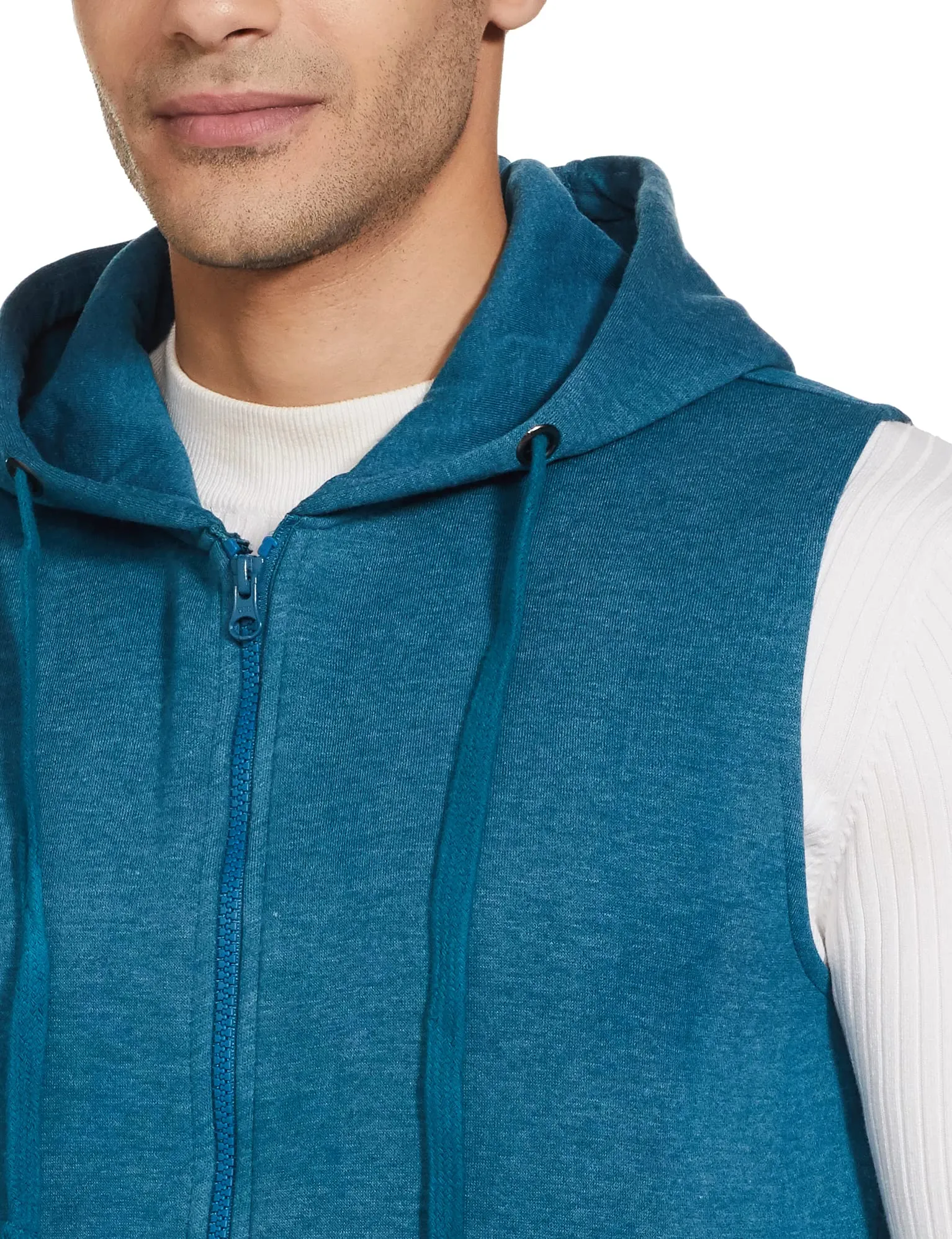 Amazon Brand - Symbol Men's Cotton Hooded Neck Sweatshirt(AW18MNSSW06_Fog Teal Mel_L_Fog Teal Mel_L)