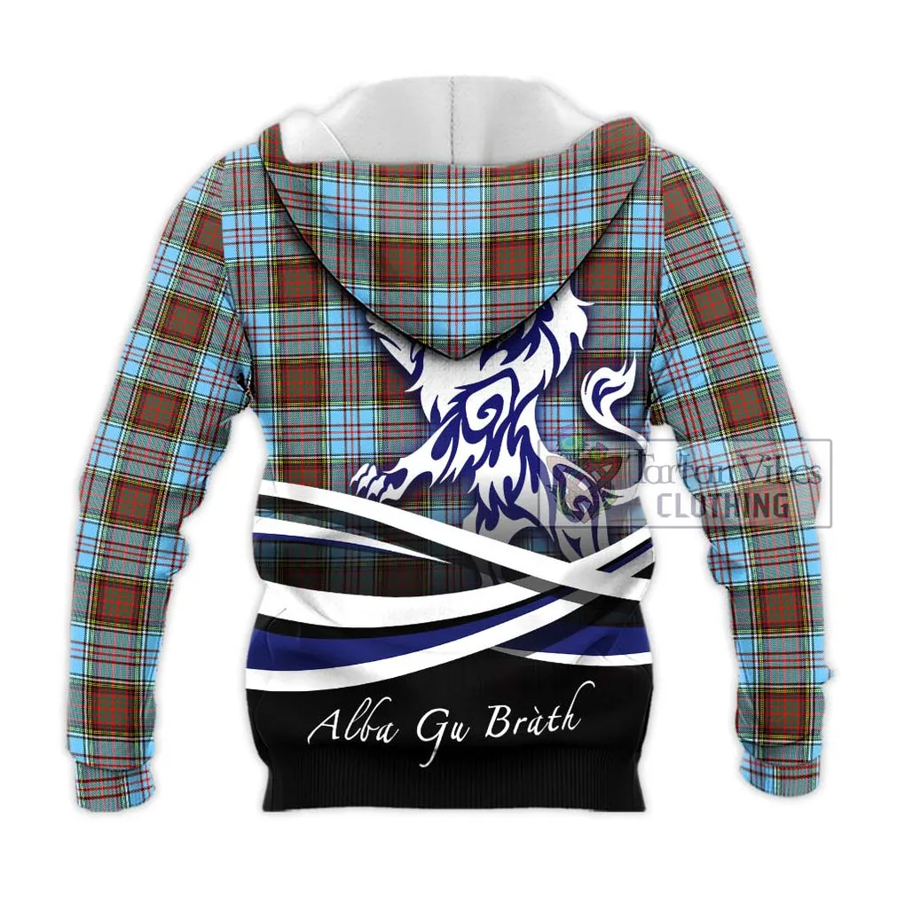 Anderson Ancient Tartan Knitted Hoodie with Alba Gu Brath Regal Lion Emblem