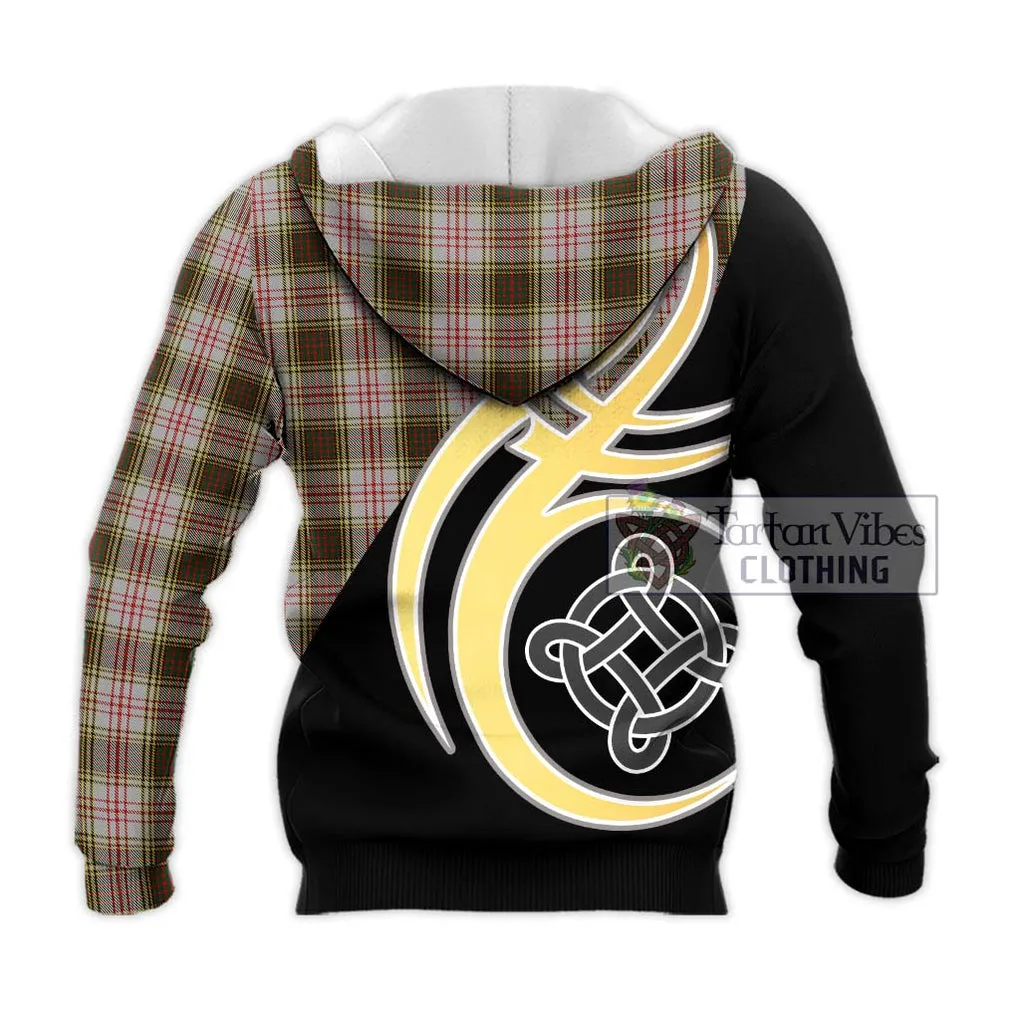 Anderson Dress Tartan Knitted Hoodie with Family Crest and Celtic Symbol Style