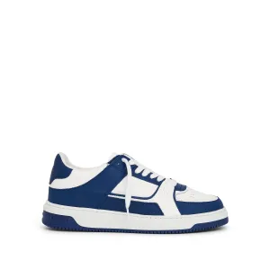 Apex Low Sneaker in White/Cobalt Blue