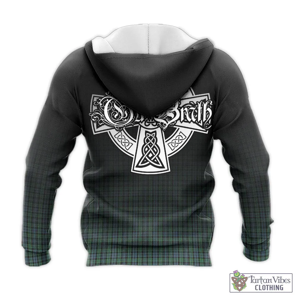 Arbuthnot Tartan Knitted Hoodie Featuring Alba Gu Brath Family Crest Celtic Inspired