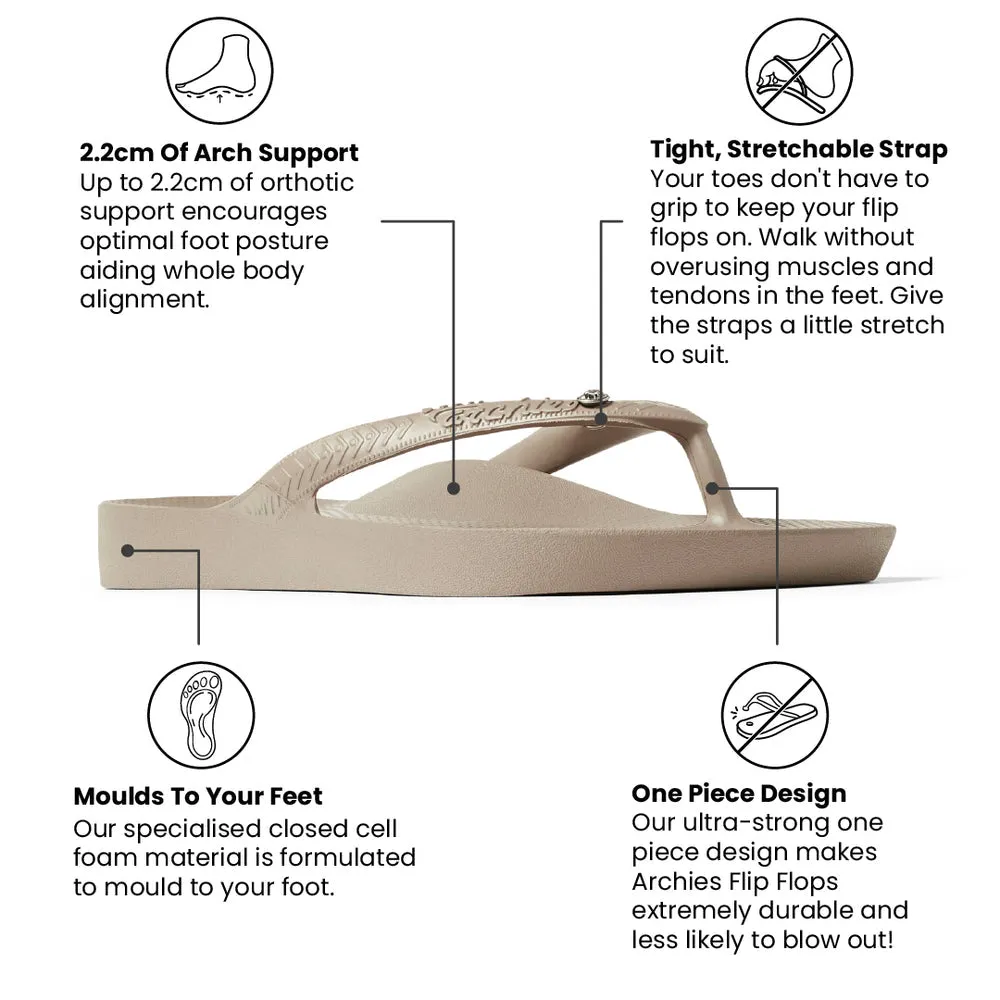 Archies Taupe Crystal Arch Support Thongs