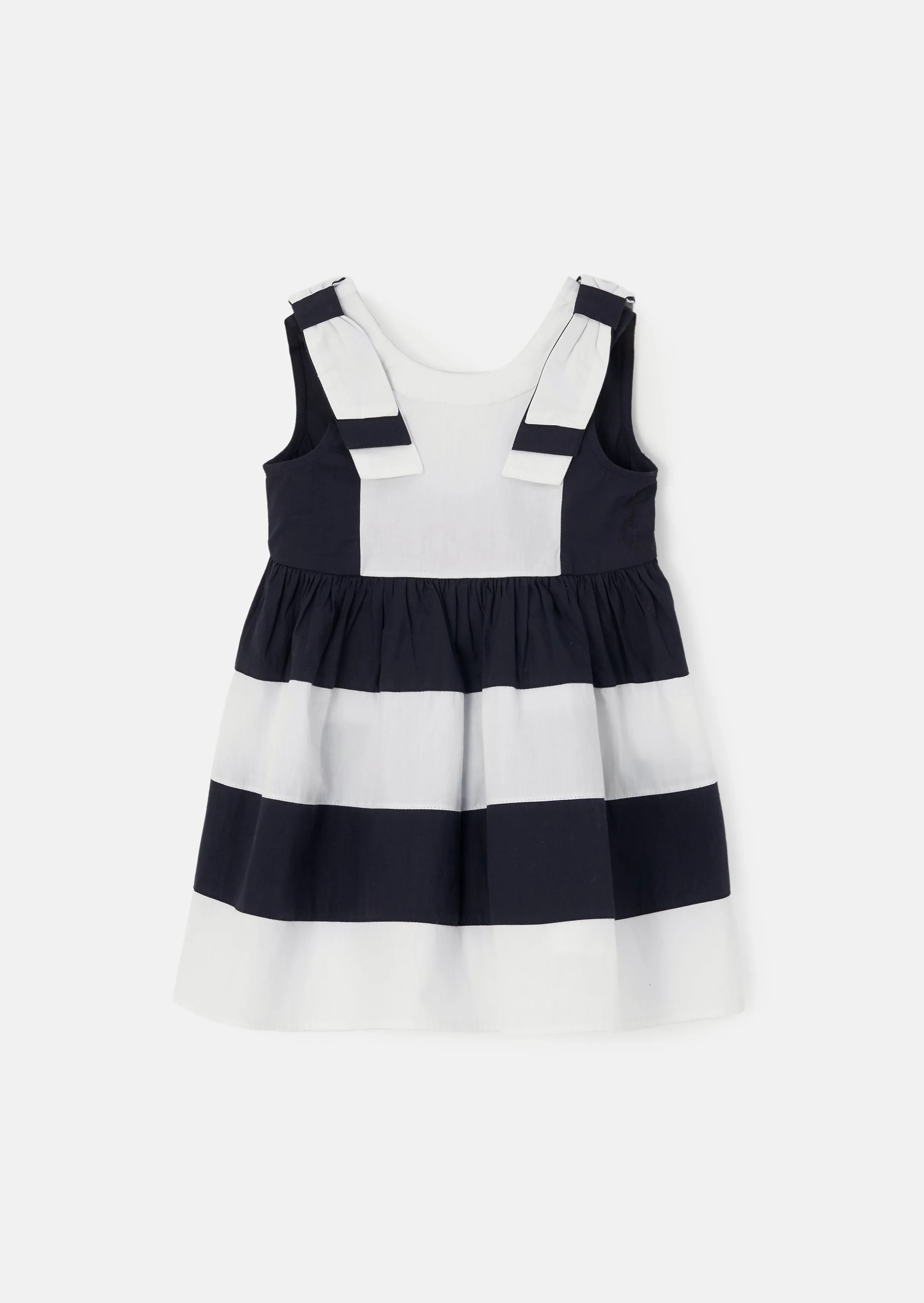 Avery Navy Bow Shoulder Dress