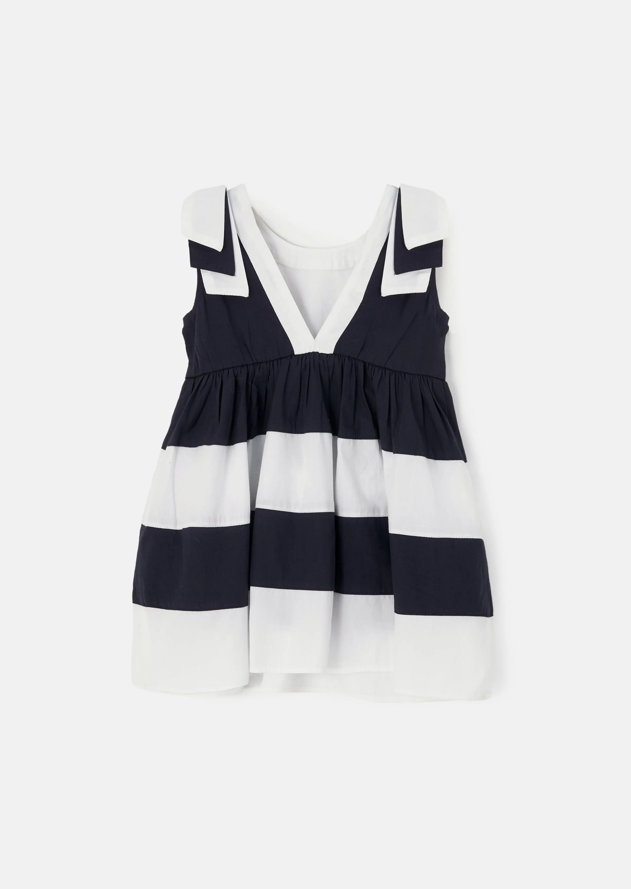 Avery Navy Bow Shoulder Dress