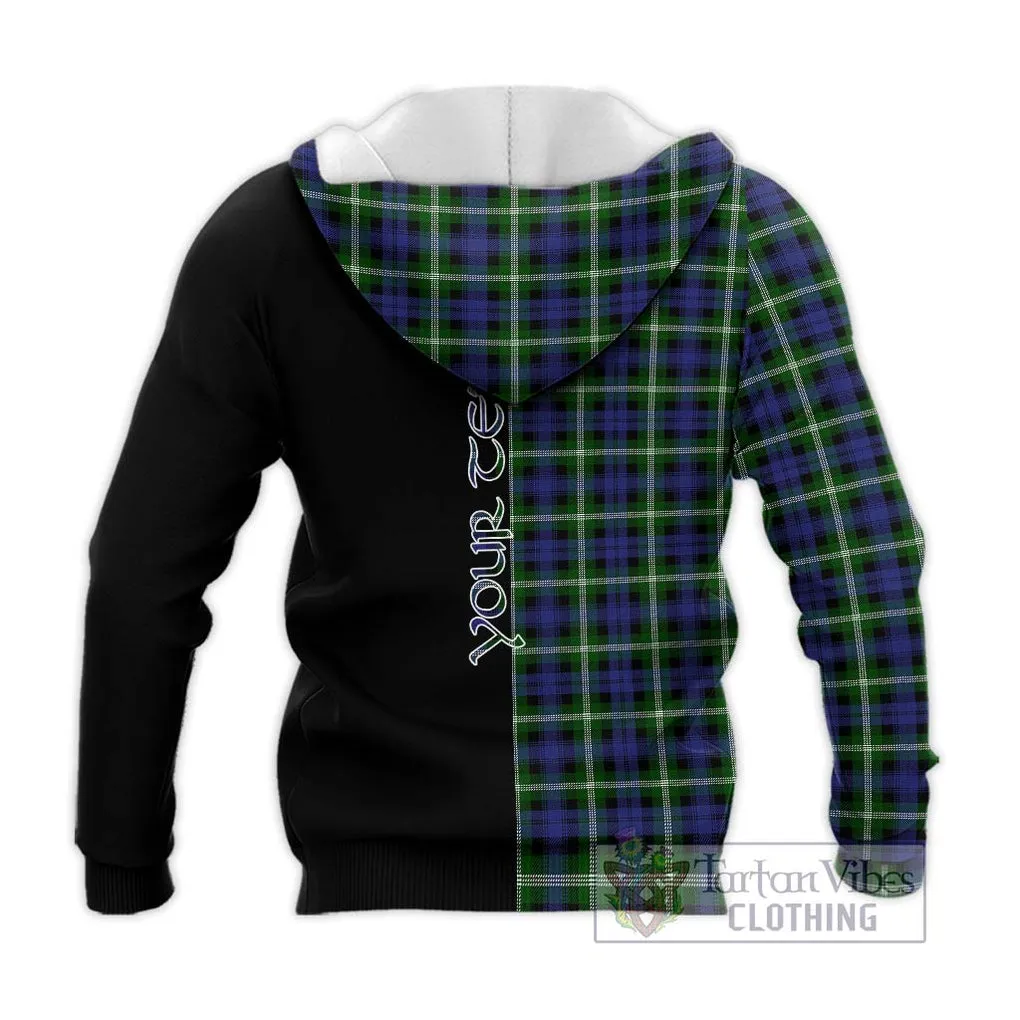 Baillie of Polkemmet Tartan Knitted Hoodie with Family Crest and Half Of Me Style