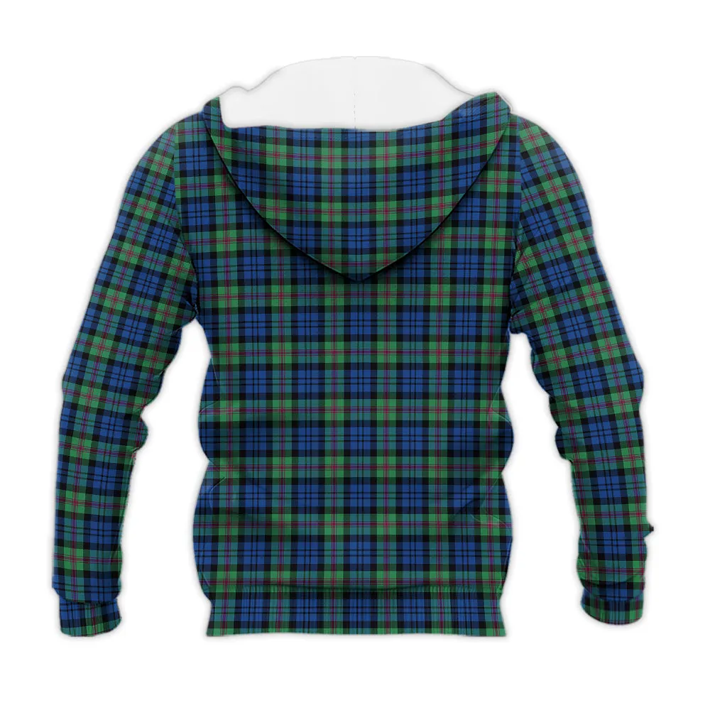 Baird Ancient Tartan Knitted Hoodie with Family Crest