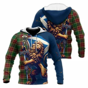 Baxter Tartan Family Crest Knitted Hoodie with Scottish Majestic Lion