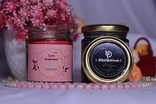 Be Fashionholic Scented Soy Wax Candle 4X300gms Each, 75 Hrs | Aromatherapy Candle for Home Decor and Gift Set | Handcrafted, Smoke-Free, 100% Soy Wax (Lavender, Lemongrass, Rose and Chocolate)