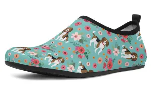 Beagle Flower Aqua Barefoot Shoes