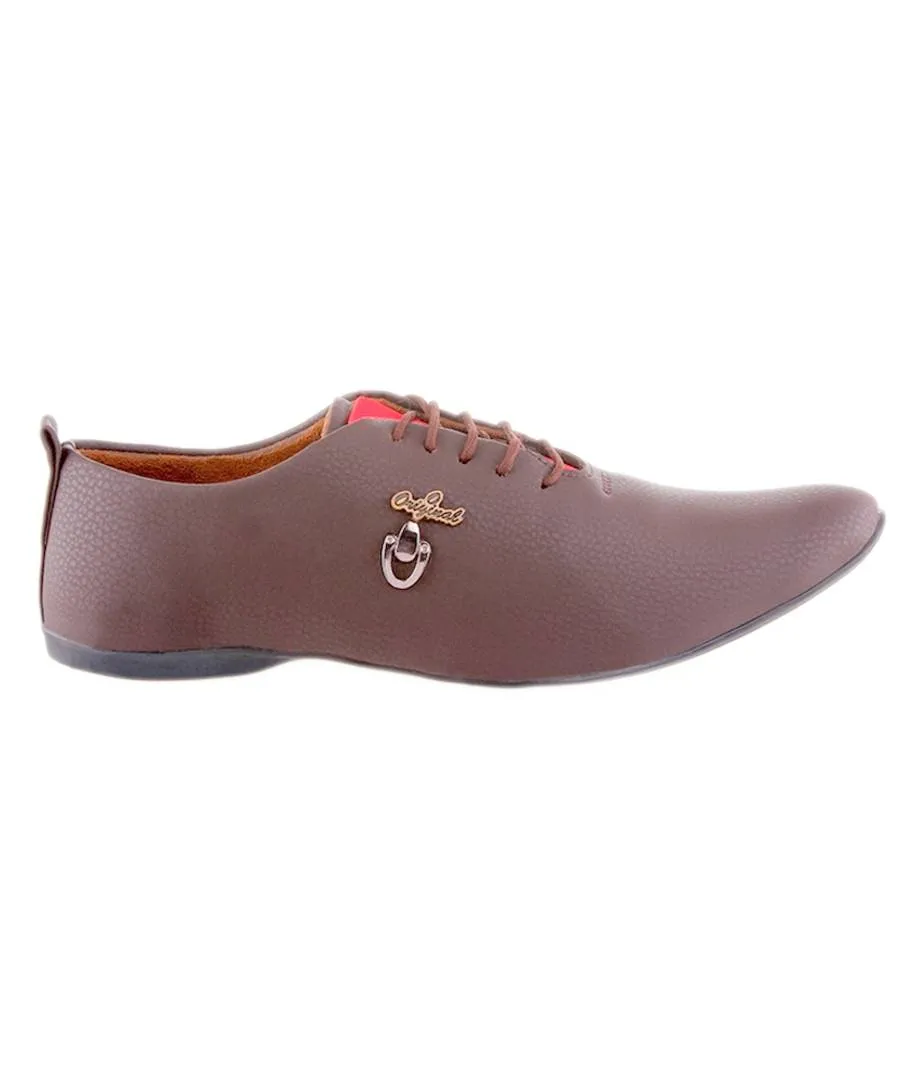 Beige Synthetic Leather Casual Shoe