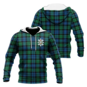 Black Watch Ancient Tartan Knitted Hoodie with Family Crest