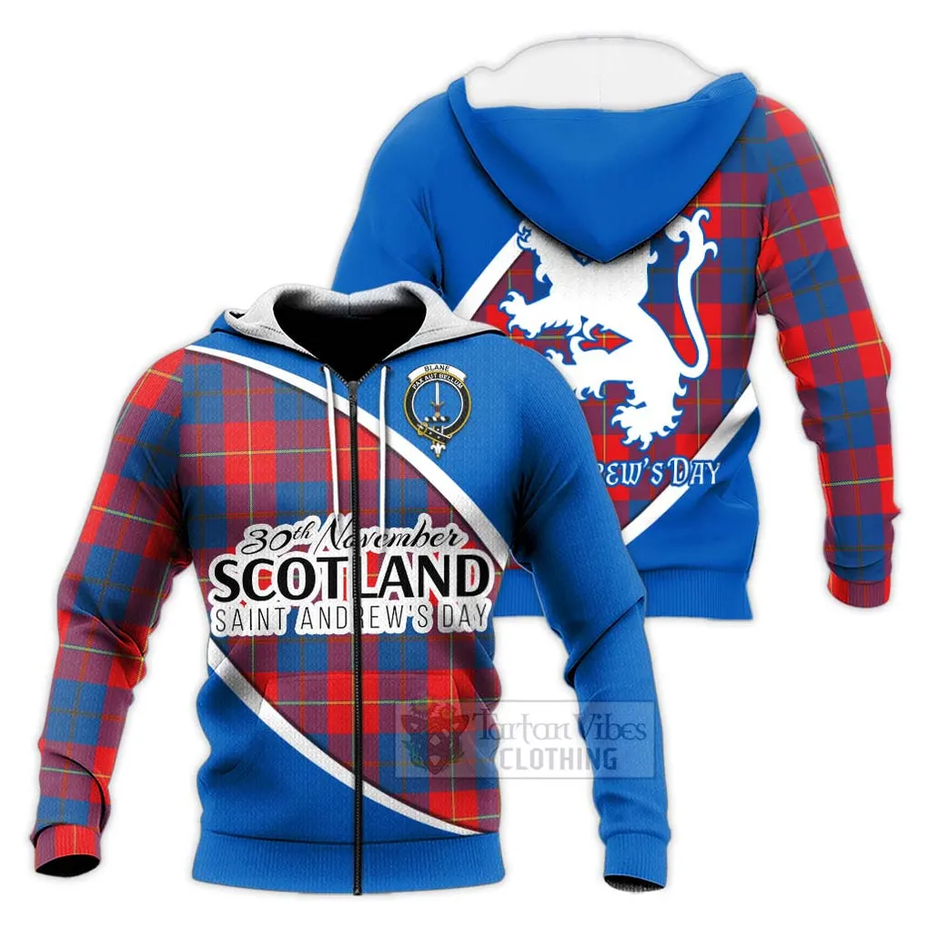 Blane Family Crest Tartan Knitted Hoodie Celebrate Saint Andrew's Day in Style