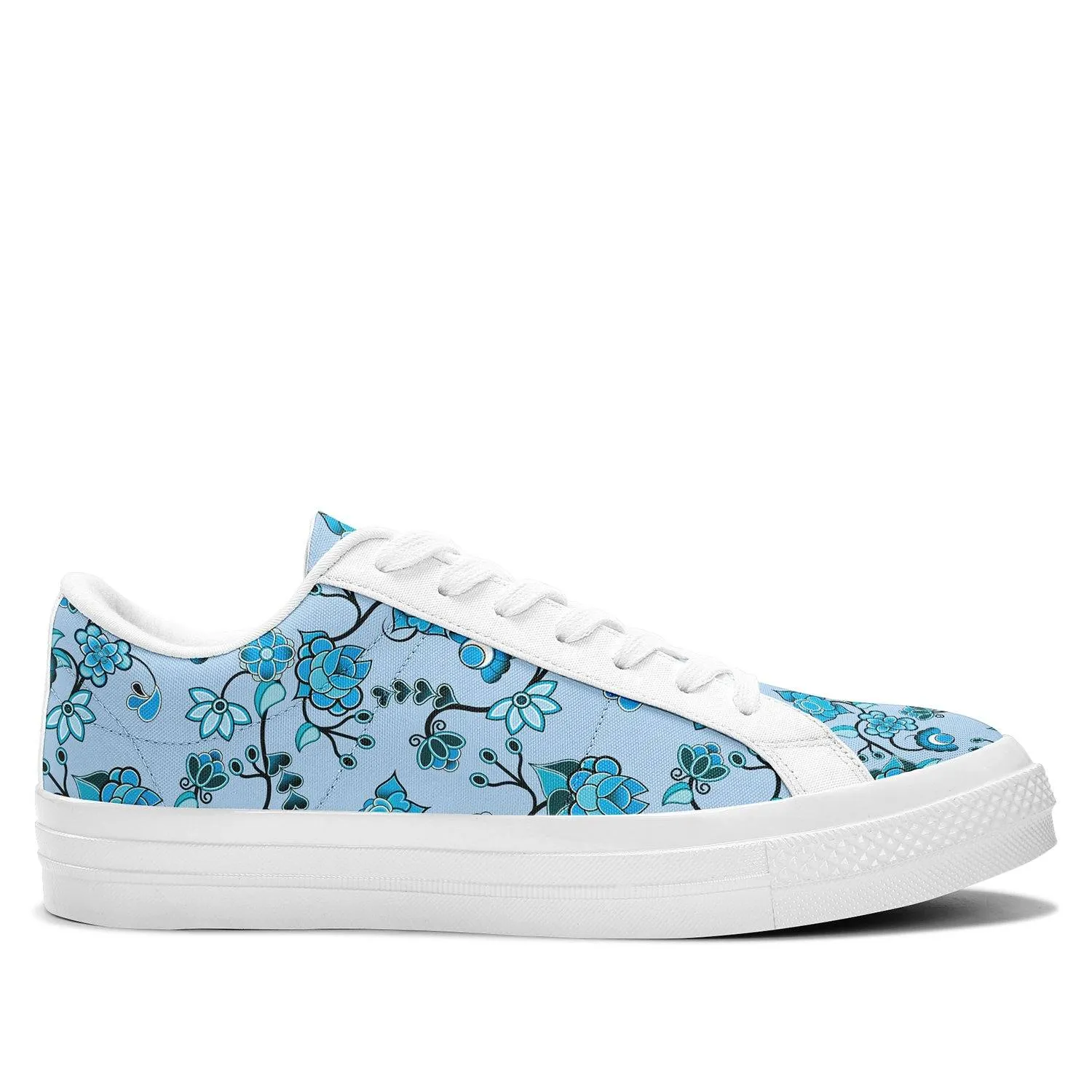 Blue Floral Amour Aapisi Low Top Canvas Shoes White Sole