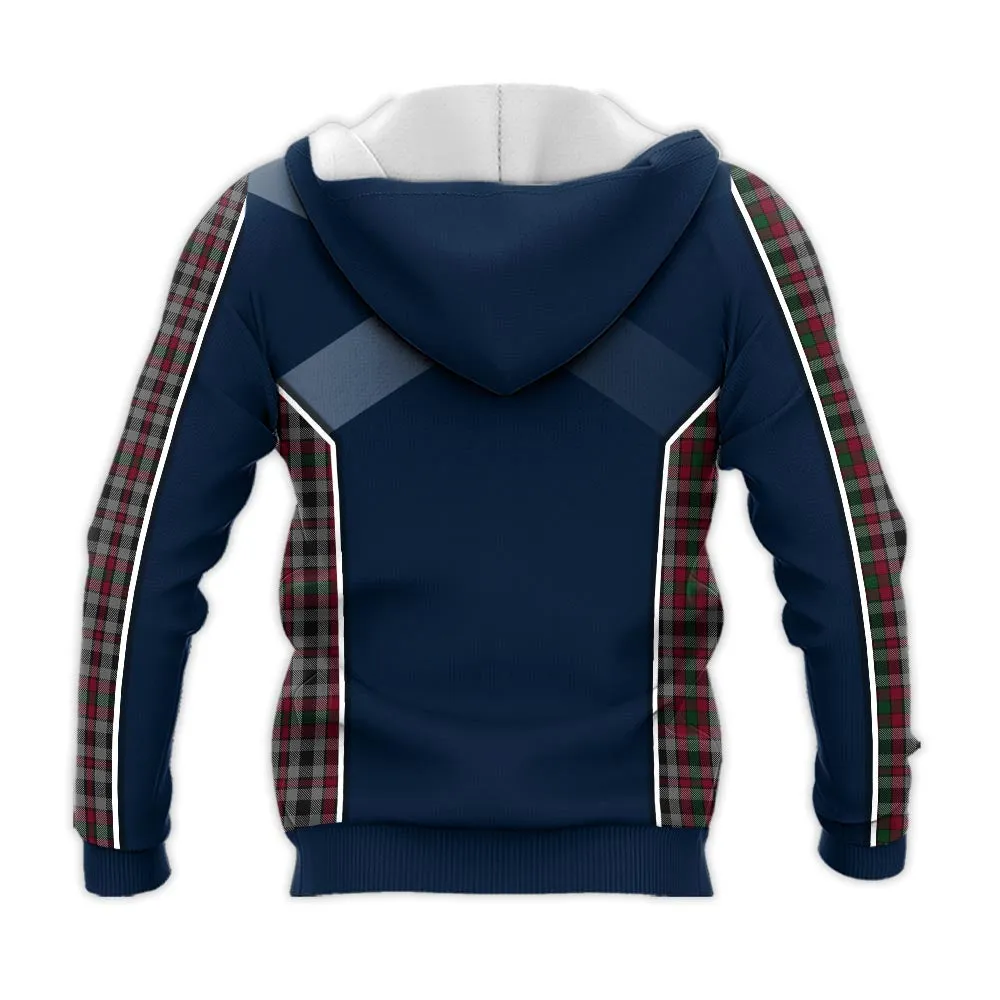 Borthwick Tartan Knitted Hoodie with Family Crest and Scottish Thistle Vibes Sport Style