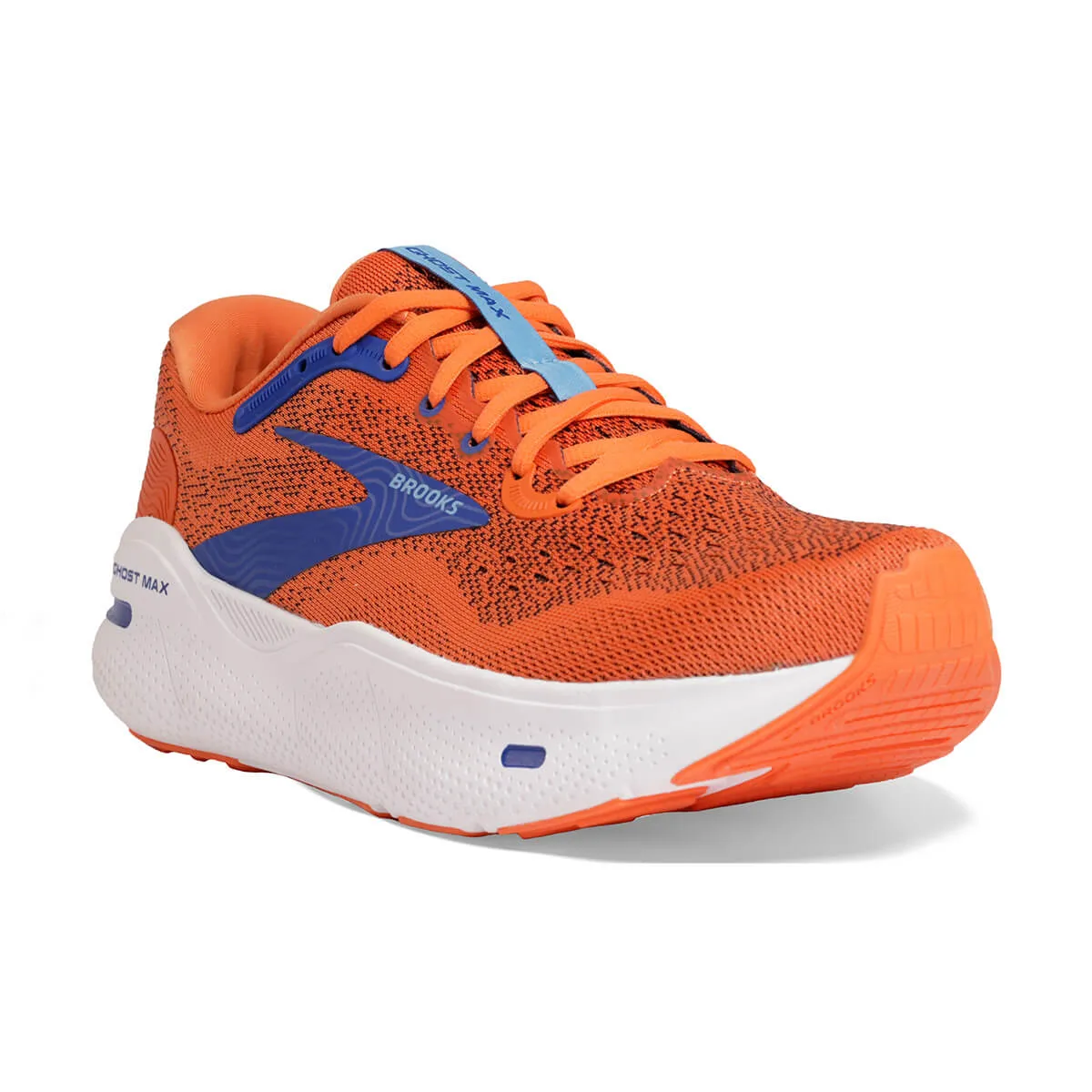 Brooks Ghost Max Mens | Red Orange/black/surf the Web