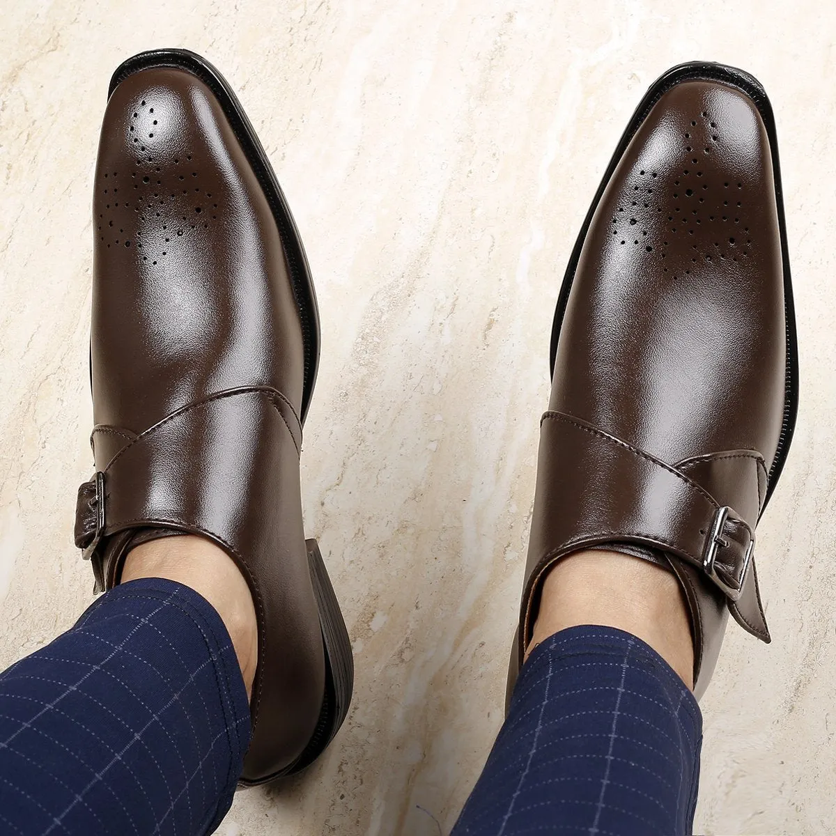 Bxxy's Single Monk Strap Trendy Slip-ons for Men