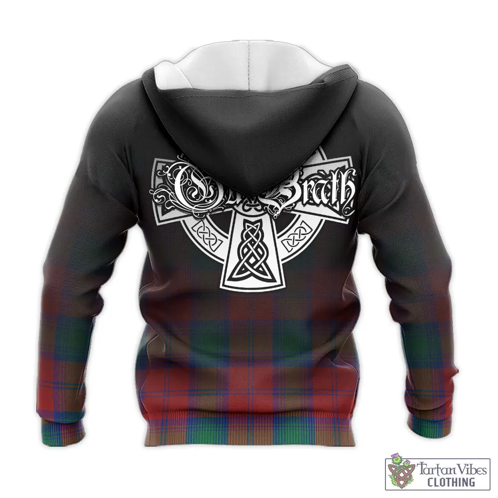 Byres (Byses) Tartan Knitted Hoodie Featuring Alba Gu Brath Family Crest Celtic Inspired