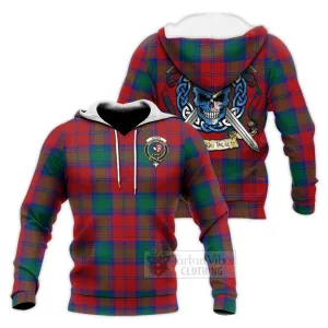 Byres (Byses) Tartan Knitted Hoodie with Family Crest Celtic Skull Style