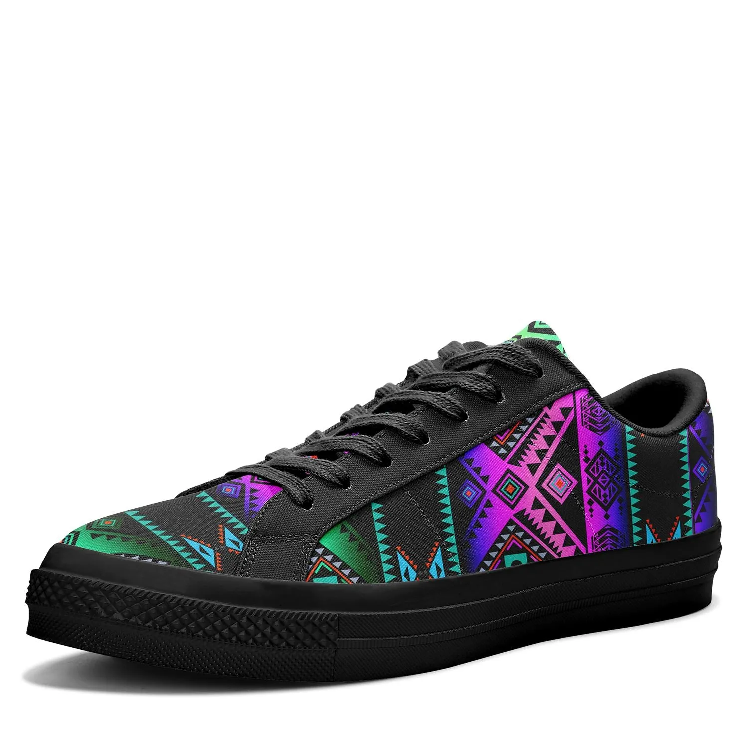 California Coast Sunrise Aapisi Low Top Canvas Shoes Black Sole