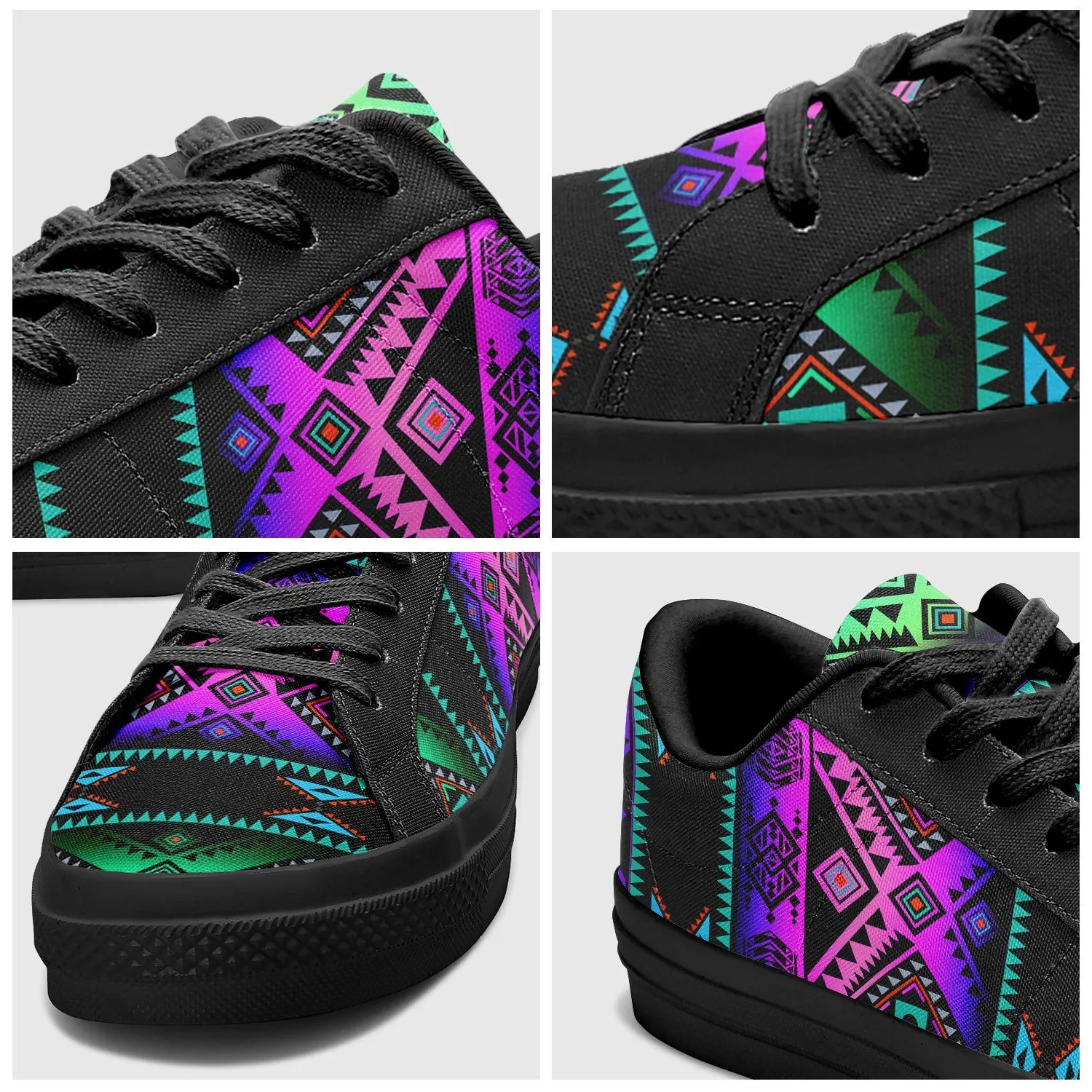 California Coast Sunrise Aapisi Low Top Canvas Shoes Black Sole