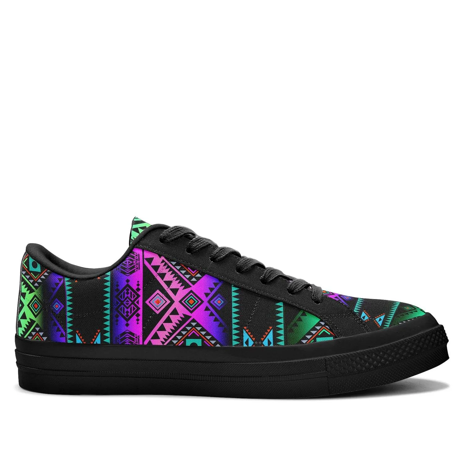 California Coast Sunrise Aapisi Low Top Canvas Shoes Black Sole