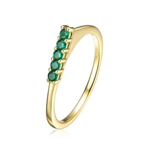 Camille Waterfall Green and Golden Stacking Ring