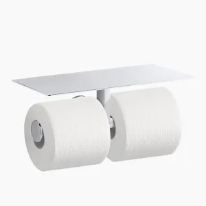 Components 11.56" Double Toilet Paper Holder in Polished Chrome