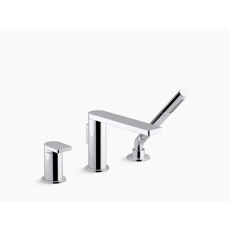 Composed Single-Handle Roman Tub Filler Faucet in Polished Chrome