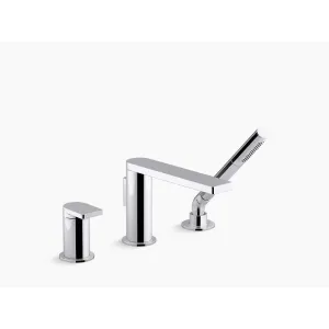 Composed Single-Handle Roman Tub Filler Faucet in Polished Chrome