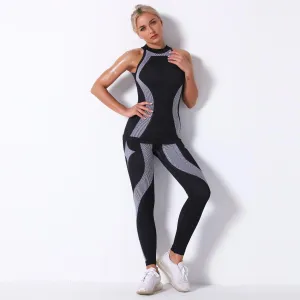 Compressed Sports Suit Female Large Size Gym Jumpsuit