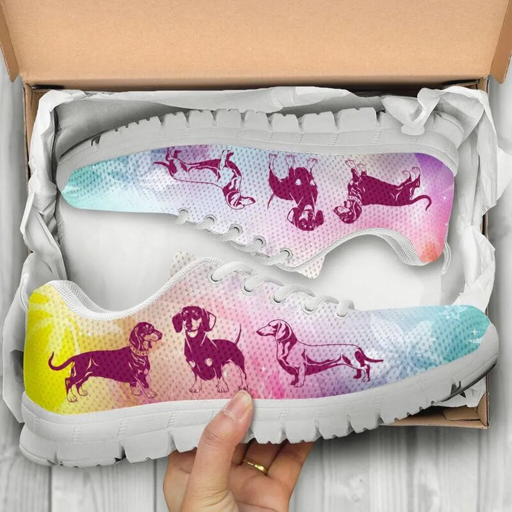 Dachshund Sneaker, Dachshund Dog Flower Sneaker Shoes, Dachshund Shoes