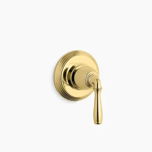 Devonshire Lever Handle Transfer Valve Trim in Vibrant Polished Brass