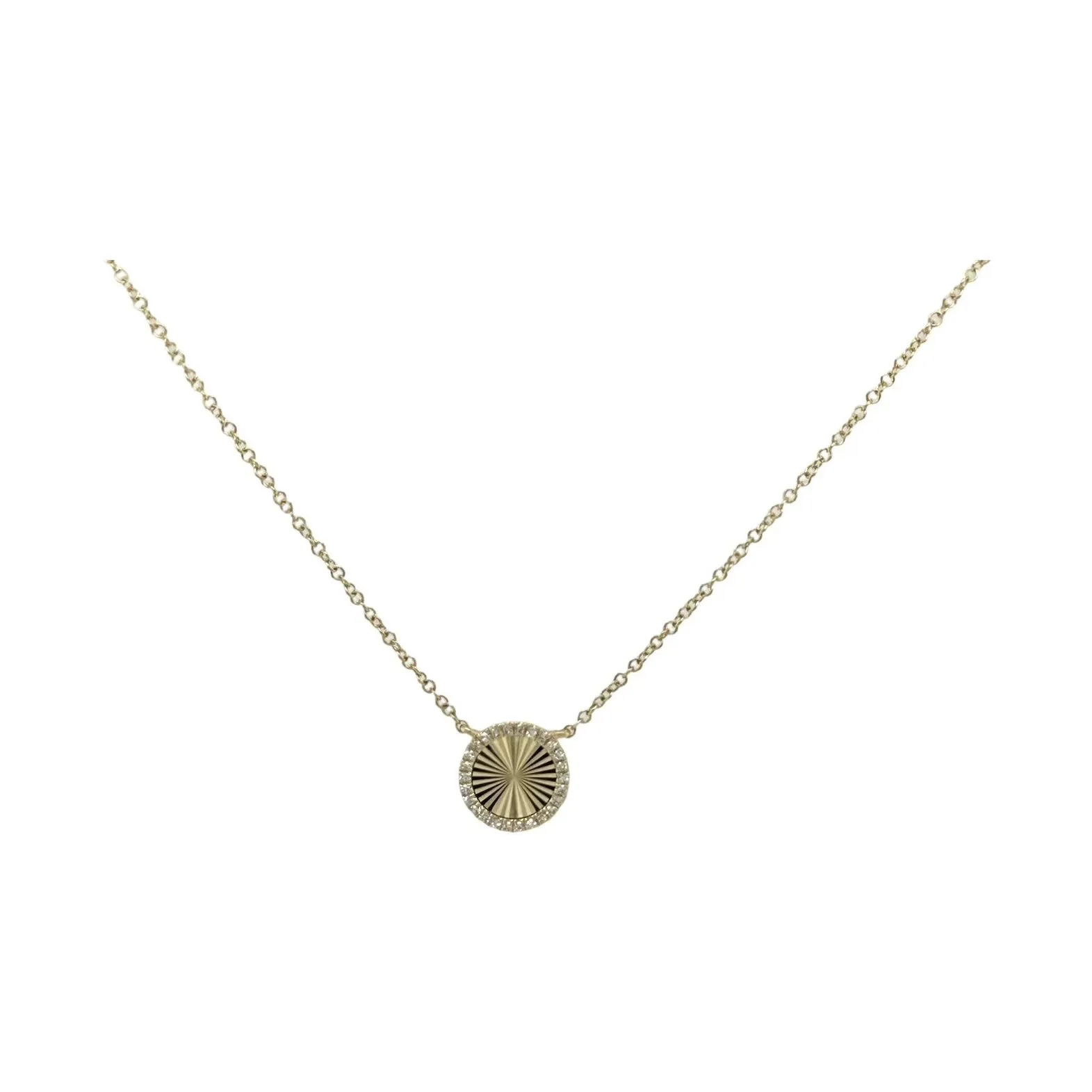 DIAMOND & GOLD DISC NECKLACE