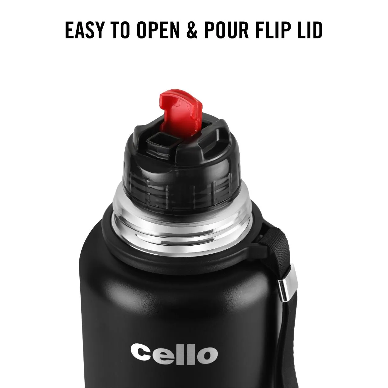 Duro Flip Flask, Vacusteel Water Bottle with Thermal Jacket