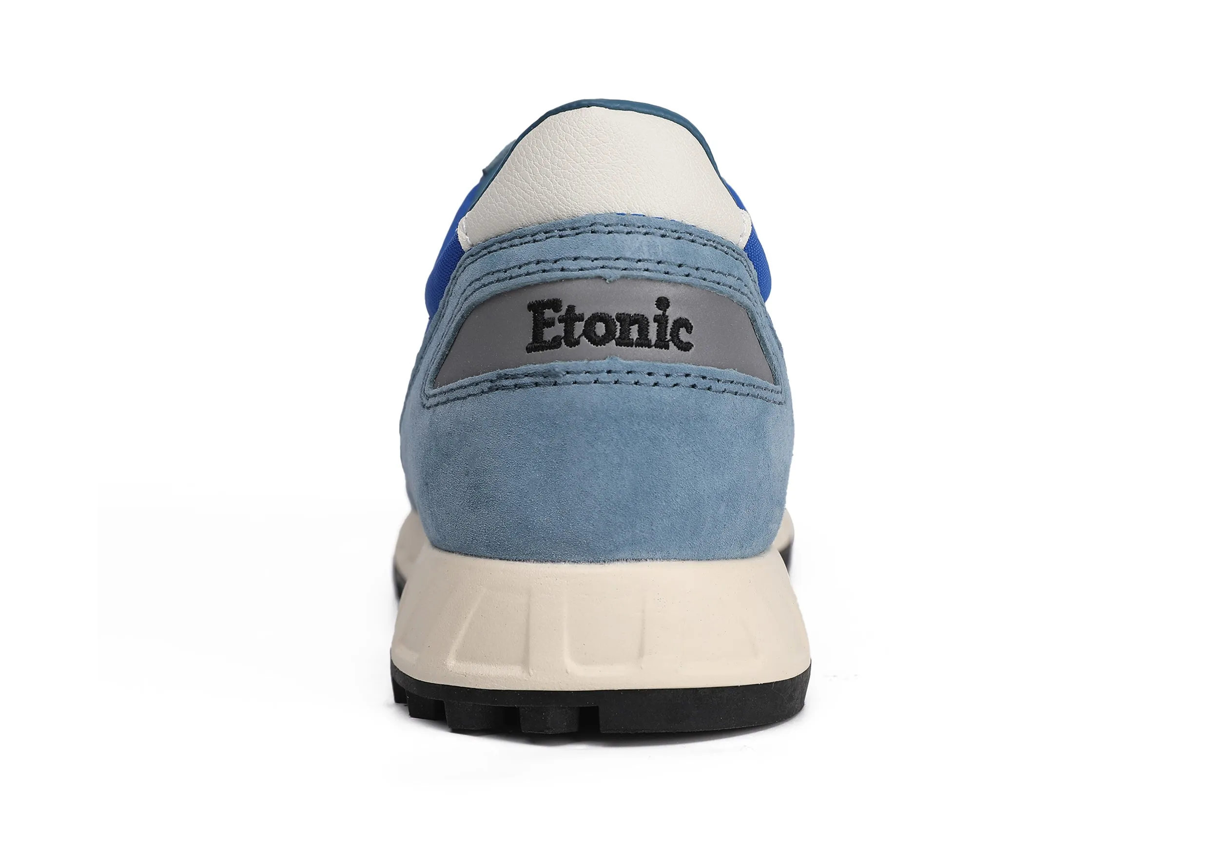 Etonic PR538 runners in teal blue suede, electric blue nylon and black details.