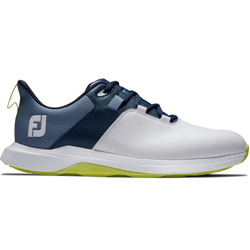 FootJoy ProLite Spikeless Waterproof Shoes - White/Navy/Lime