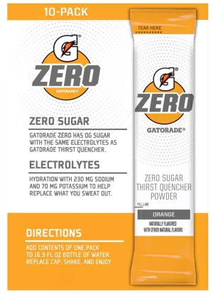 Gatorade Zero Orange Drink Mixes 10ct