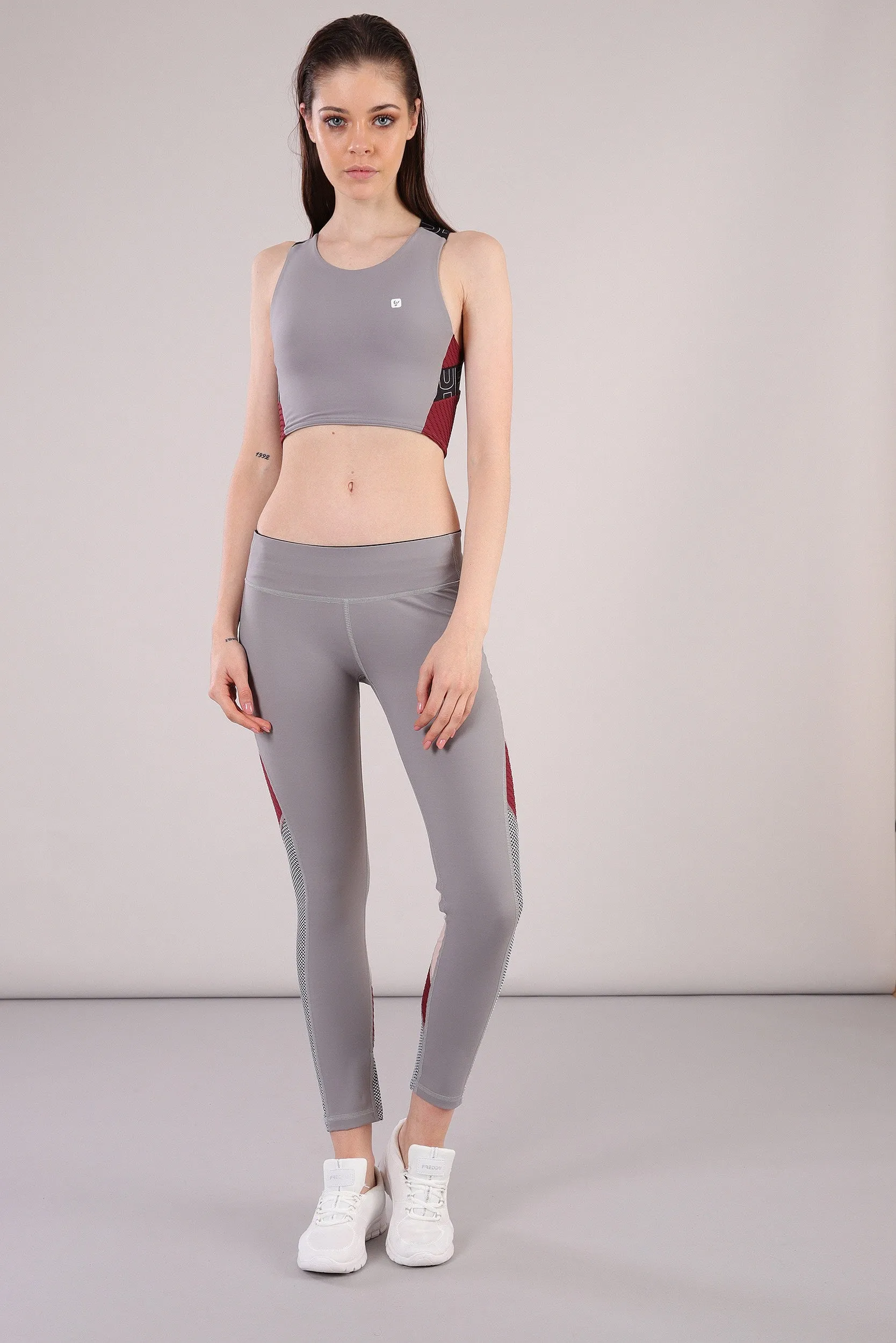 Grey Sports Bra – Medium Support with Breathable Design